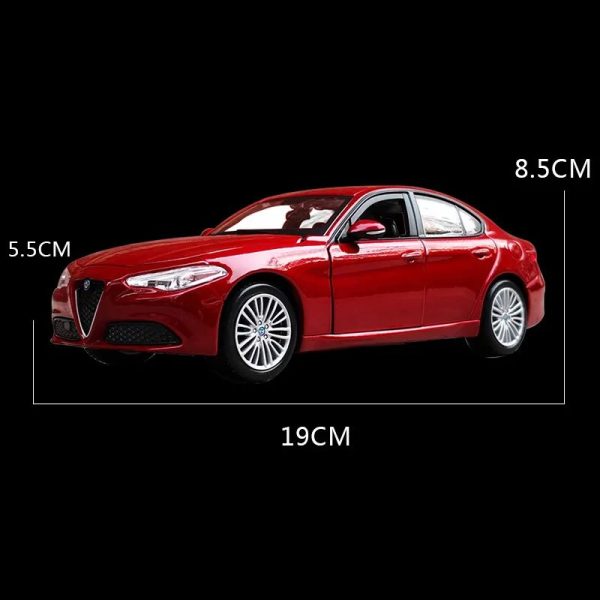 1 24 Alfa Romeo Giulia Diecast Model Cars Pull Back Doors Open Light Sound Toy Gifts For Kids C1 (6)