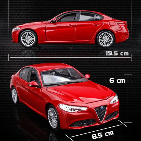 1 24 Alfa Romeo Giulia Diecast Model Cars Pull Back Doors Open Light Sound Toy Gifts For Kids C1 (8)