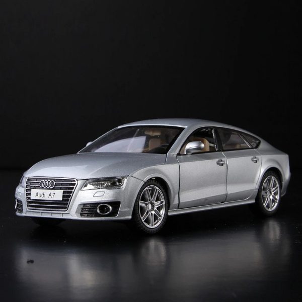 1 24 Audi A7 Coupe Diecast Model Cars Pull Back Doors Open Light Sound Toy Gifts For Kids (5)