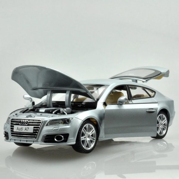 1 24 Audi A7 Coupe Diecast Model Cars Pull Back Doors Open Light Sound Toy Gifts For Kids (6)