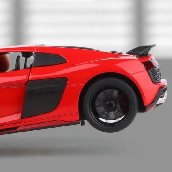 1 24 Audi R8 V10 Sport Diecast Model Cars Pull Back Doors Open Light Sound Toy Gifts For Kids (16)