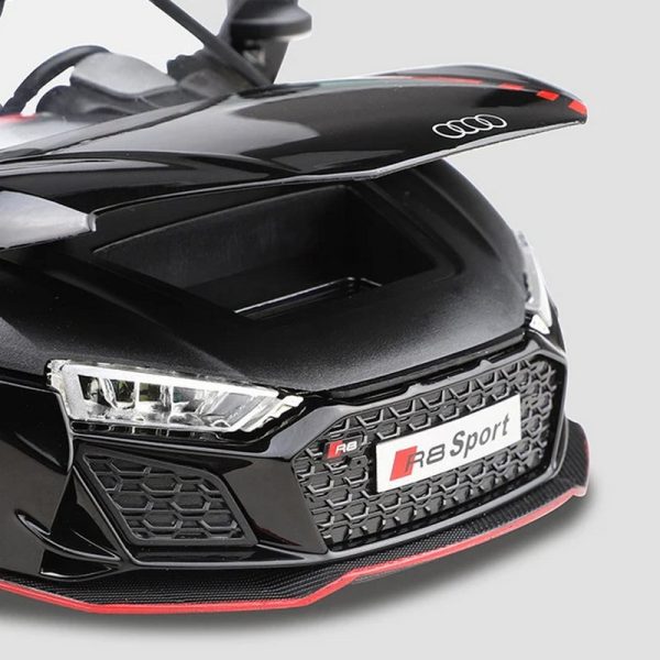 1 24 Audi R8 V10 Sport Diecast Model Cars Pull Back Doors Open Light Sound Toy Gifts For Kids (24)