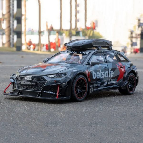 1 24 Audi RS6 DTM Diecast Model Cars Pull Back Doors Open Light Sound Toy Gifts For Kids (16)