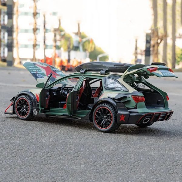 1 24 Audi RS6 DTM Diecast Model Cars Pull Back Doors Open Light Sound Toy Gifts For Kids (17)