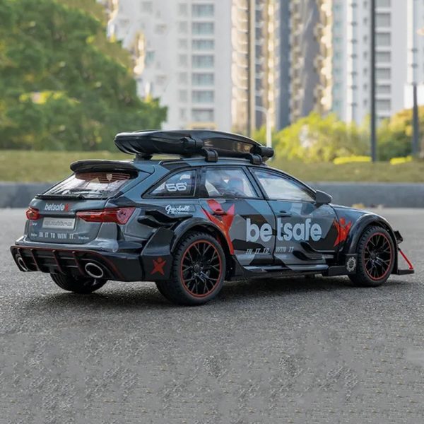 1 24 Audi RS6 DTM Diecast Model Cars Pull Back Doors Open Light Sound Toy Gifts For Kids (18)