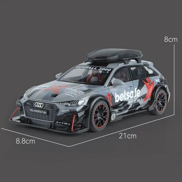 1 24 Audi RS6 DTM Diecast Model Cars Pull Back Doors Open Light Sound Toy Gifts For Kids (19)