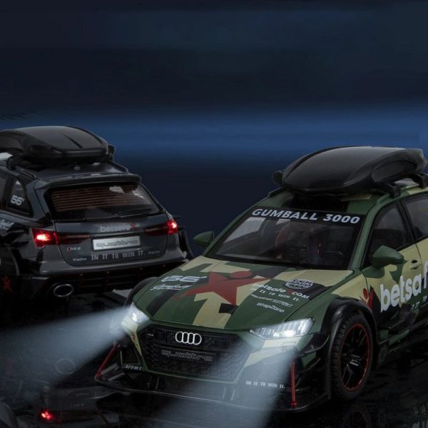1 24 Audi RS6 DTM Diecast Model Cars Pull Back Doors Open Light Sound Toy Gifts For Kids (20)