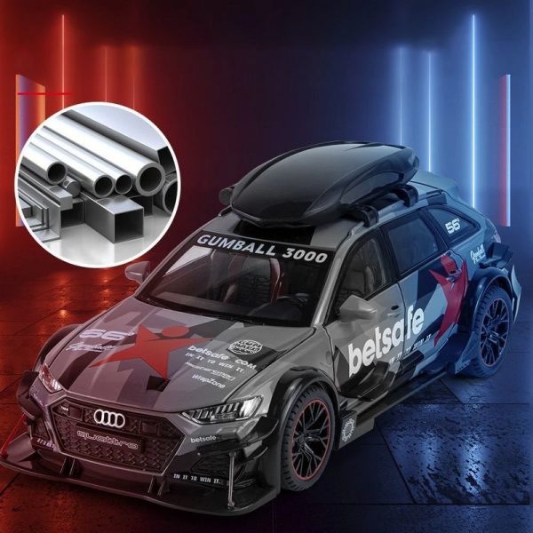 1 24 Audi RS6 DTM Diecast Model Cars Pull Back Doors Open Light Sound Toy Gifts For Kids (22)