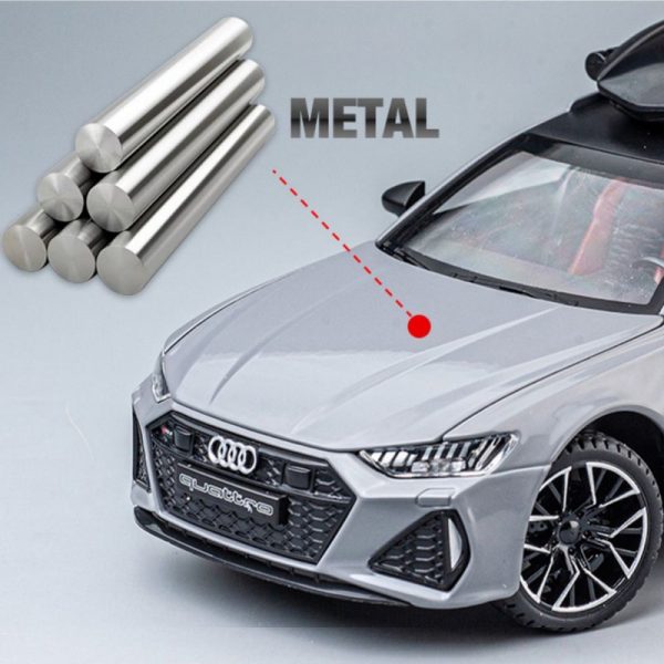 1 24 Audi RS6 Quattro Station Wagon Diecast Model Cars Pull Back Doors Open Light Sound Toy Gifts For Kids (13)
