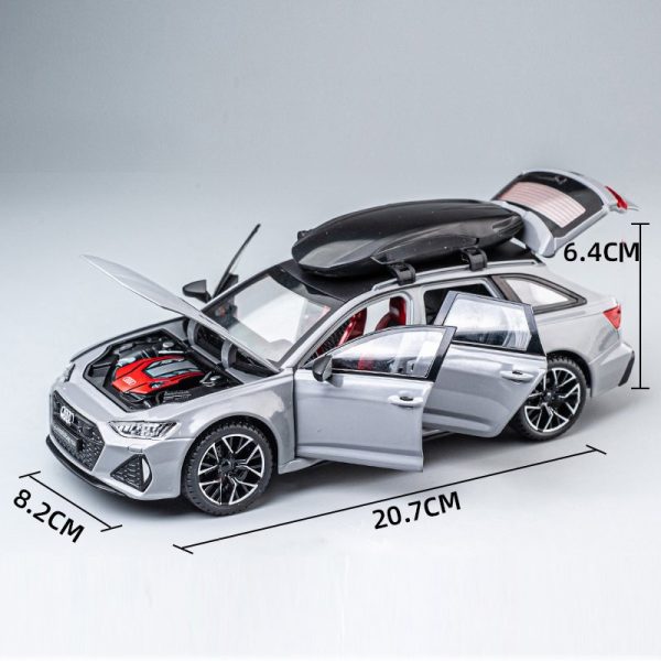 1 24 Audi RS6 Quattro Station Wagon Diecast Model Cars Pull Back Doors Open Light Sound Toy Gifts For Kids (14)