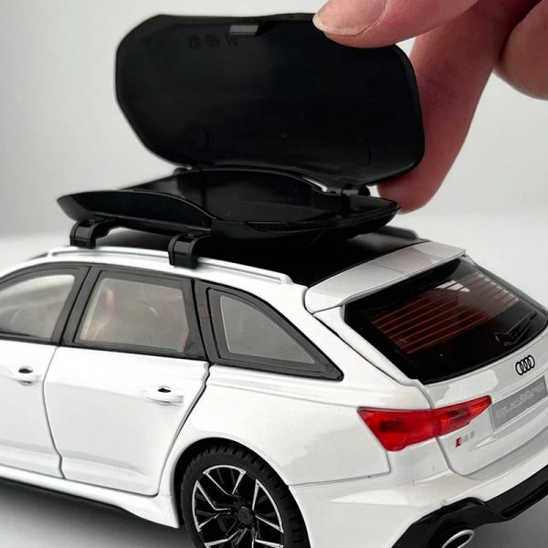 1 24 Audi RS6 Quattro Station Wagon Diecast Model Cars Pull Back Doors Open Light Sound Toy Gifts For Kids (15)