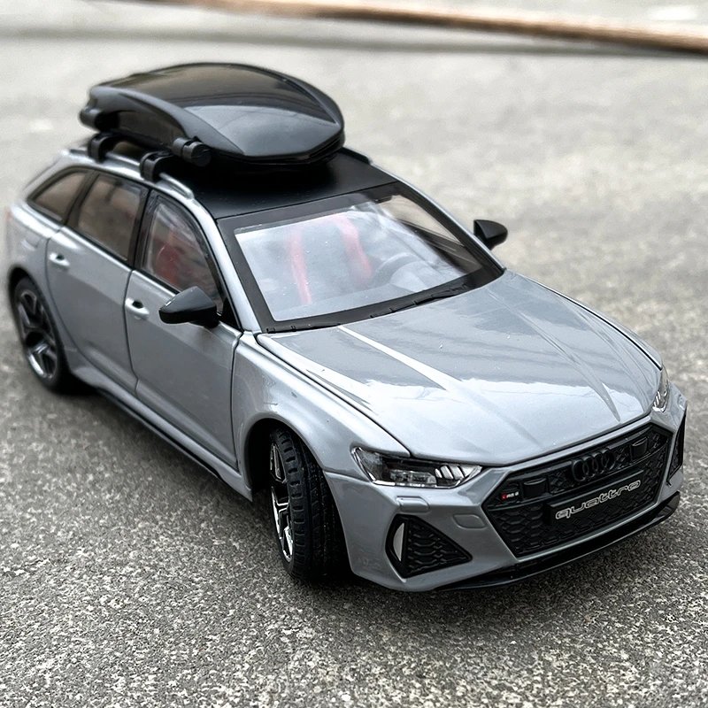 1 24 Audi RS6 Quattro Station Wagon Diecast Model Cars Pull Back Doors Open Light Sound Toy Gifts For Kids (9)
