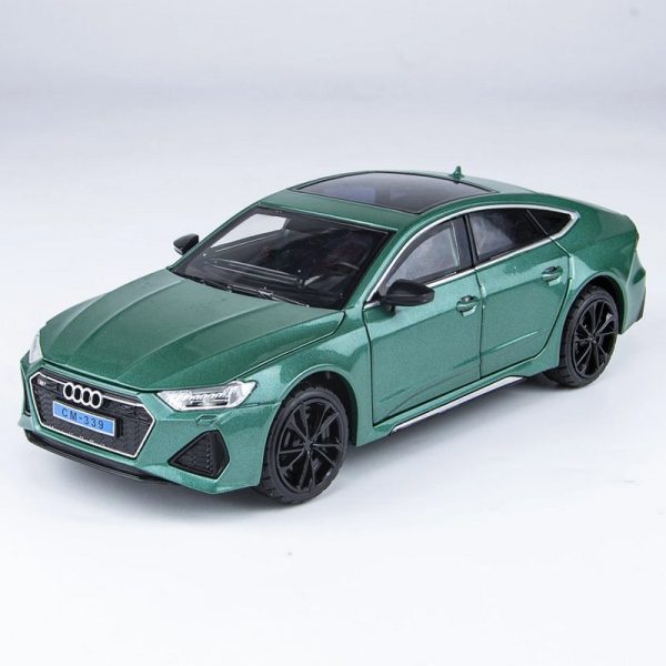 1 24 Audi RS7 Alloy Model Cars Pull Back Doors Open Light Sound Toy Gifts For Kids (1)