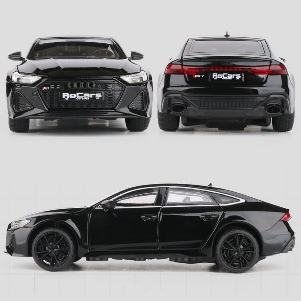 1 24 Audi RS7 Alloy Model Cars Pull Back Doors Open Light Sound Toy Gifts For Kids (13)
