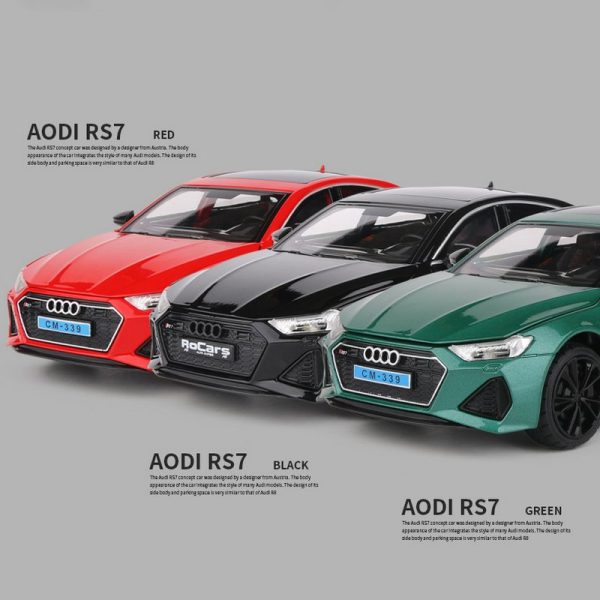 1 24 Audi RS7 Alloy Model Cars Pull Back Doors Open Light Sound Toy Gifts For Kids (16)