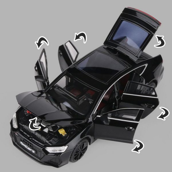1 24 Audi RS7 Alloy Model Cars Pull Back Doors Open Light Sound Toy Gifts For Kids (17)