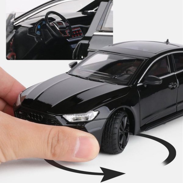 1 24 Audi RS7 Alloy Model Cars Pull Back Doors Open Light Sound Toy Gifts For Kids (18)