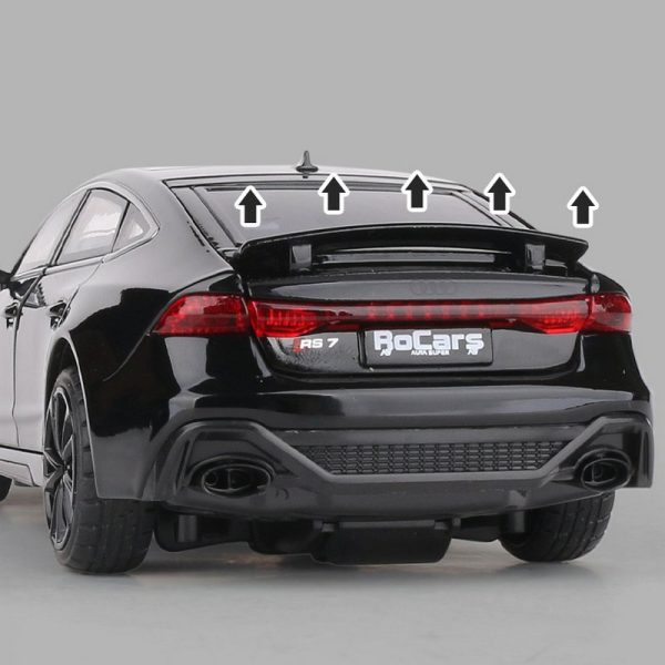 1 24 Audi RS7 Alloy Model Cars Pull Back Doors Open Light Sound Toy Gifts For Kids (20)