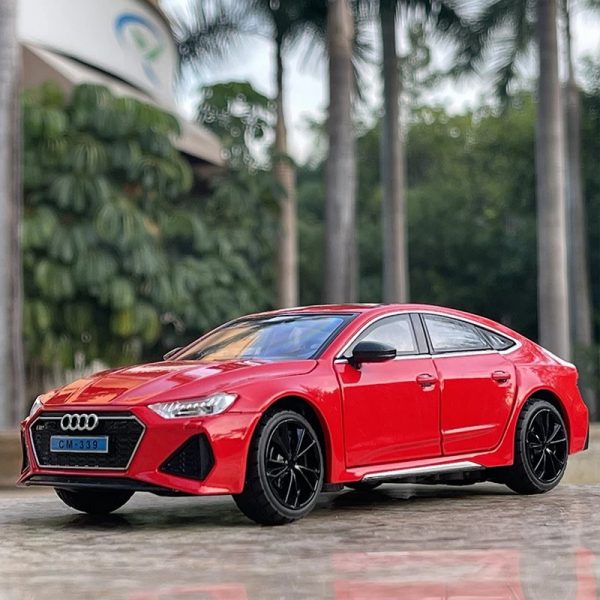 1 24 Audi RS7 Alloy Model Cars Pull Back Doors Open Light Sound Toy Gifts For Kids (6)