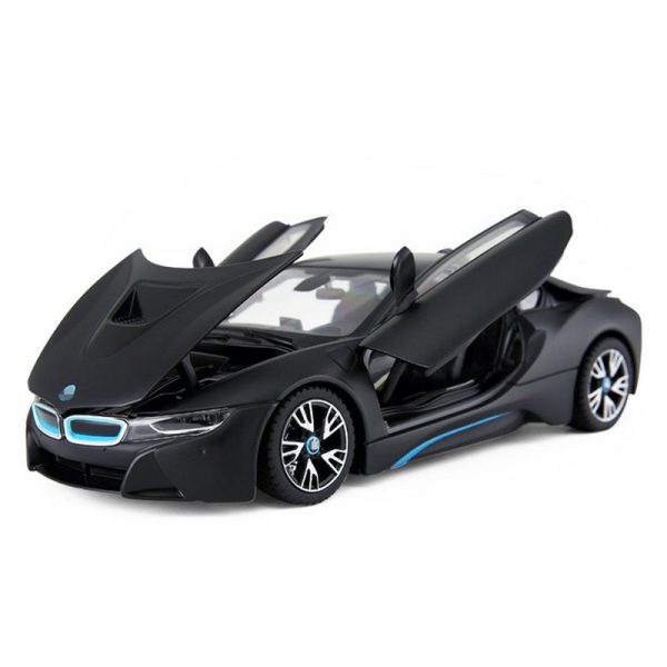 1 24 BMW I8 Supercar Diecast Model Cars Pull Back Doors Open Light Sound Toy Gifts For Kids (1)