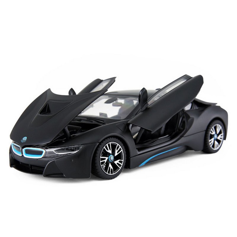 1 24 BMW I8 Supercar Diecast Model Cars Pull Back Doors Open Light Sound Toy Gifts For Kids (1)
