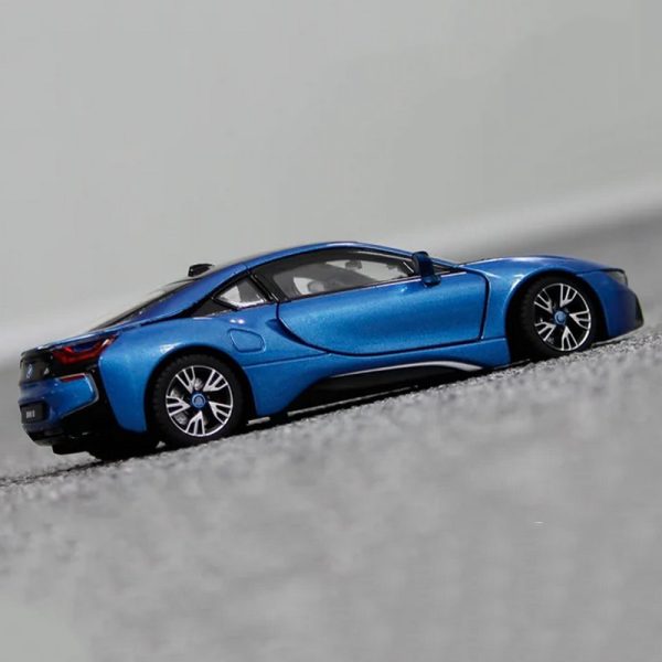 1 24 BMW I8 Supercar Diecast Model Cars Pull Back Doors Open Light Sound Toy Gifts For Kids (18)