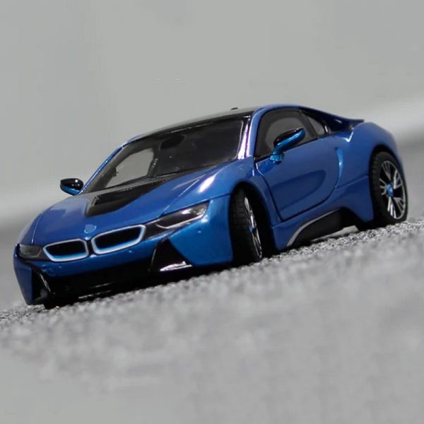 1 24 BMW I8 Supercar Diecast Model Cars Pull Back Doors Open Light Sound Toy Gifts For Kids (19)