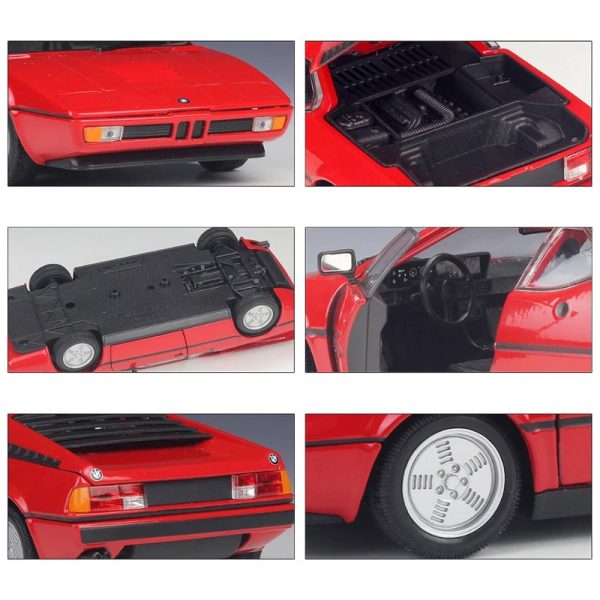 1 24 BMW M1 Diecast Model Cars Pull Back Doors Open Light Sound Toy Gifts For Kids (10)