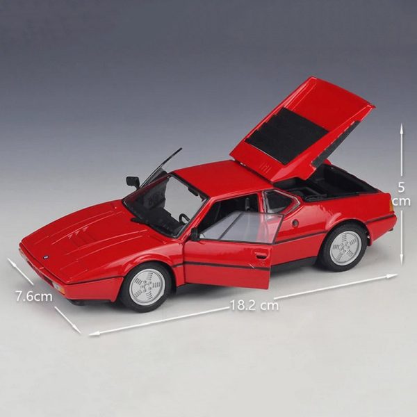 1 24 BMW M1 Diecast Model Cars Pull Back Doors Open Light Sound Toy Gifts For Kids (4)