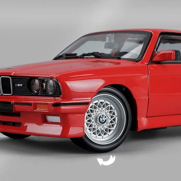 1 24 BMW M3 E30 1988 Diecast Model Cars Pull Back Doors Open Light Sound Toy Gifts For Kids (12)
