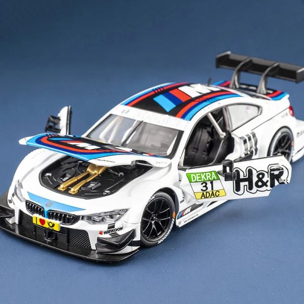 1 24 BMW M4 Diecast Model Cars Pull Back Doors Open Light Sound Toy Gifts For Kids (10)