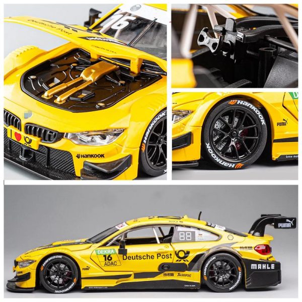 1 24 BMW M4 Diecast Model Cars Pull Back Doors Open Light Sound Toy Gifts For Kids (12)