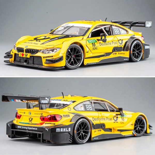 1 24 BMW M4 Diecast Model Cars Pull Back Doors Open Light Sound Toy Gifts For Kids (14)