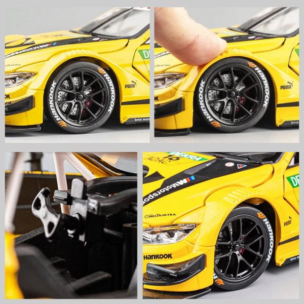 1 24 BMW M4 Diecast Model Cars Pull Back Doors Open Light Sound Toy Gifts For Kids (6)