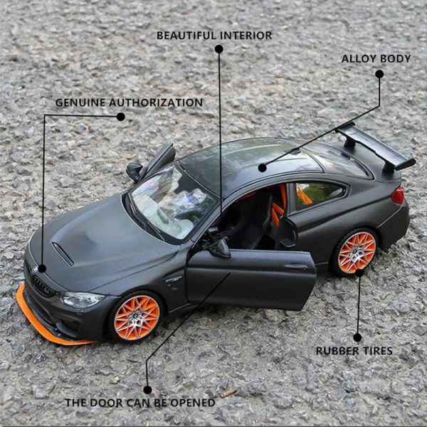 1 24 BMW M4 GTS Diecast Model Cars Pull Back Doors Open Light Sound Toy Gifts For Kids (29)