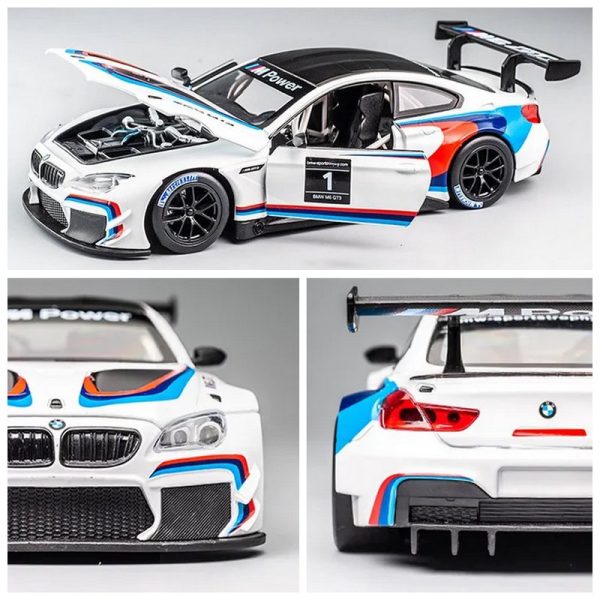 1 24 BMW M6 Diecast Model Cars Pull Back Doors Open Light Sound Toy Gifts For Kids (16)