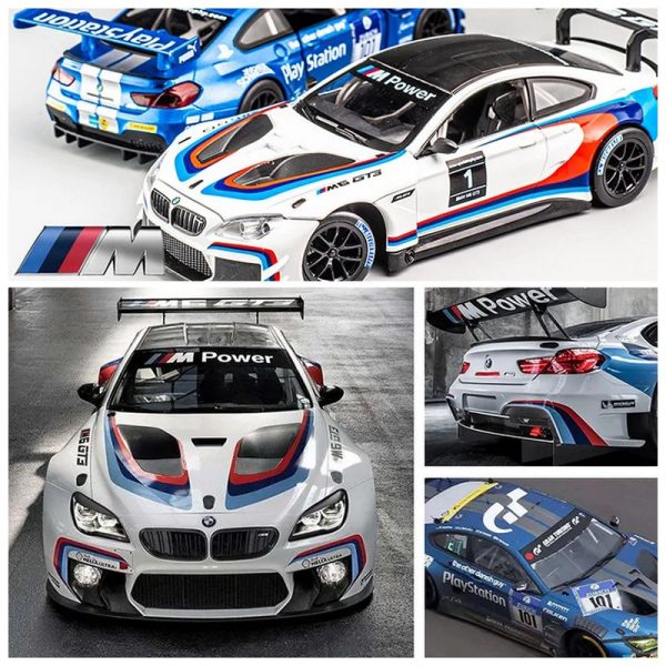 1 24 BMW M6 Diecast Model Cars Pull Back Doors Open Light Sound Toy Gifts For Kids (20)