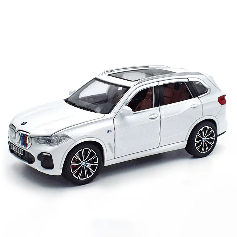 1 24 BMW X5 SUV 2 Diecast Model Cars Pull Back Doors Open Light Sound Toy Gifts For Kids (1)