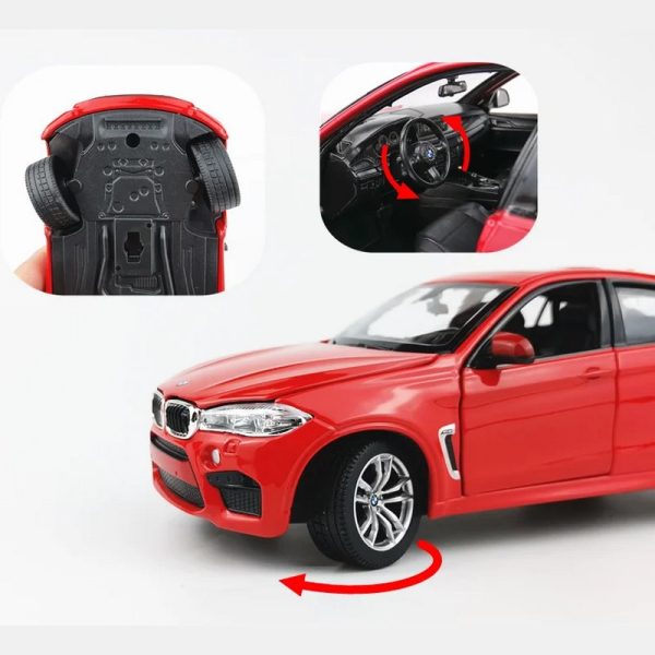 1 24 BMW X6M Diecast Model Cars Pull Back Doors Open Light Sound Toy Gifts For Kids (14)
