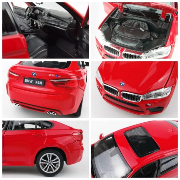 1 24 BMW X6M Diecast Model Cars Pull Back Doors Open Light Sound Toy Gifts For Kids (16)