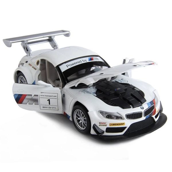 1 24 BMW Z4 Diecast Model Cars Pull Back Doors Open Light Sound Toy Gifts For Kids (11)