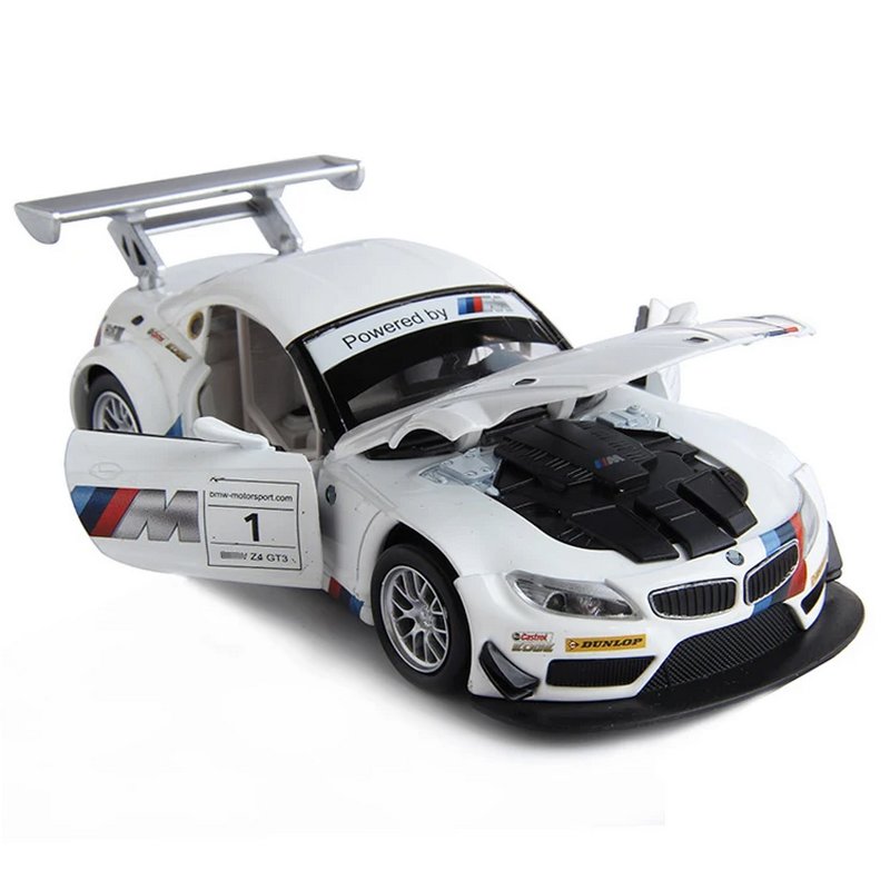 1 24 BMW Z4 Diecast Model Cars Pull Back Doors Open Light Sound Toy Gifts For Kids (11)