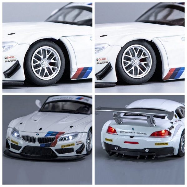 1 24 BMW Z4 Diecast Model Cars Pull Back Doors Open Light Sound Toy Gifts For Kids (13)