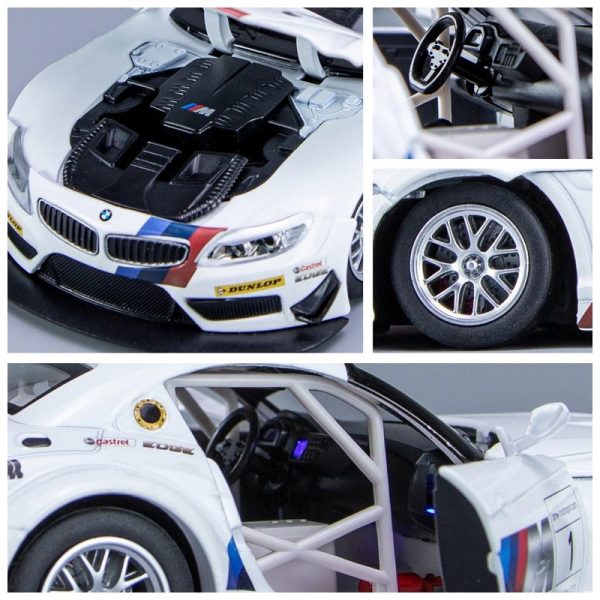 1 24 BMW Z4 Diecast Model Cars Pull Back Doors Open Light Sound Toy Gifts For Kids (14)