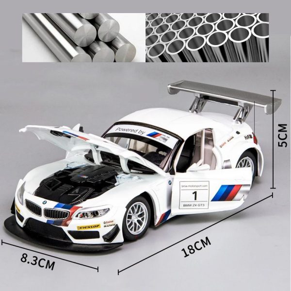1 24 BMW Z4 Diecast Model Cars Pull Back Doors Open Light Sound Toy Gifts For Kids (4)