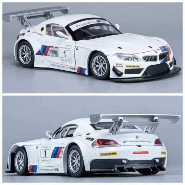 1 24 BMW Z4 Diecast Model Cars Pull Back Doors Open Light Sound Toy Gifts For Kids (7)