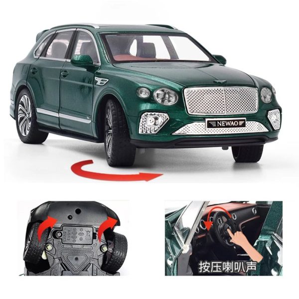 1 24 Bentley Bentayga Diecast Model Cars Pull Back Doors Open Light Sound Toy Gifts For Kids (14)