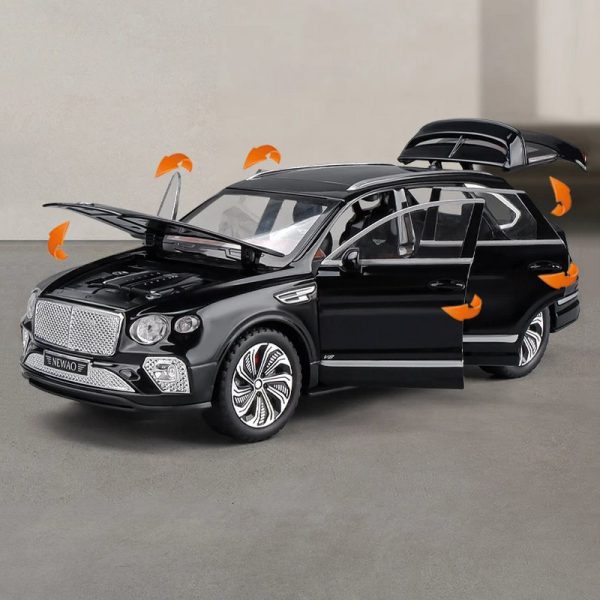 1 24 Bentley Bentayga Diecast Model Cars Pull Back Doors Open Light Sound Toy Gifts For Kids (9)