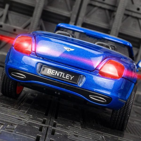 1 24 Bentley Continental ISR Convertible Diecast Model Cars Pull Back Doors Open Light Sound Toy Gifts For Kids (12)