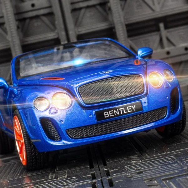 1 24 Bentley Continental ISR Convertible Diecast Model Cars Pull Back Doors Open Light Sound Toy Gifts For Kids (13)
